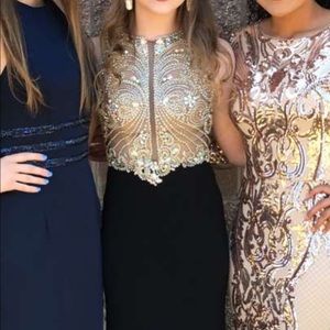 Black rhinestone formal dress